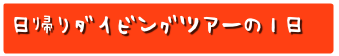 日帰りダイビングツアーの１日